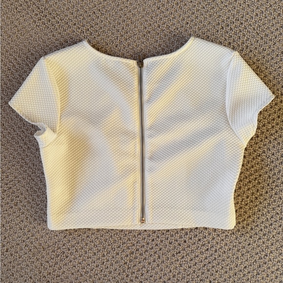 Glamorous White Textured crop Top - Picture 5 of 5